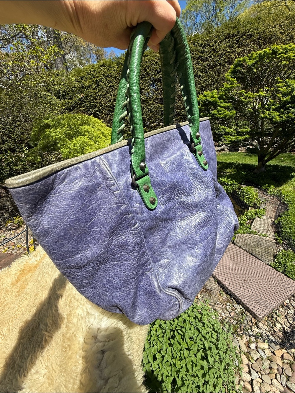 BALENCIAGA Multicolor City Bag Tote Small Sunday moto Blue Green Red - Picture 3 of 10